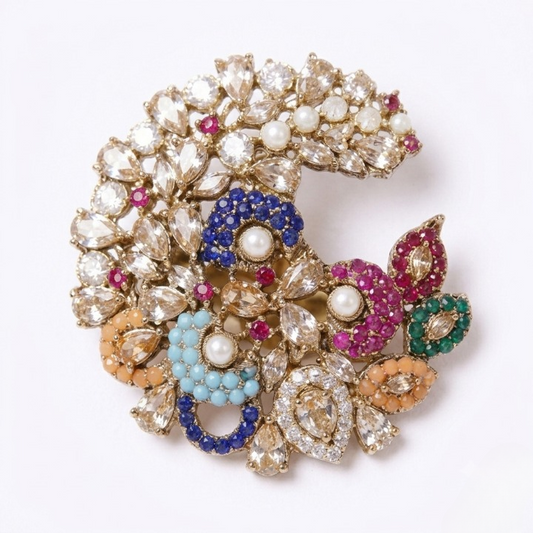 Royal Multi-Color Kundan Statement Necklace Set – Gold Plated Bridal Jewelry
